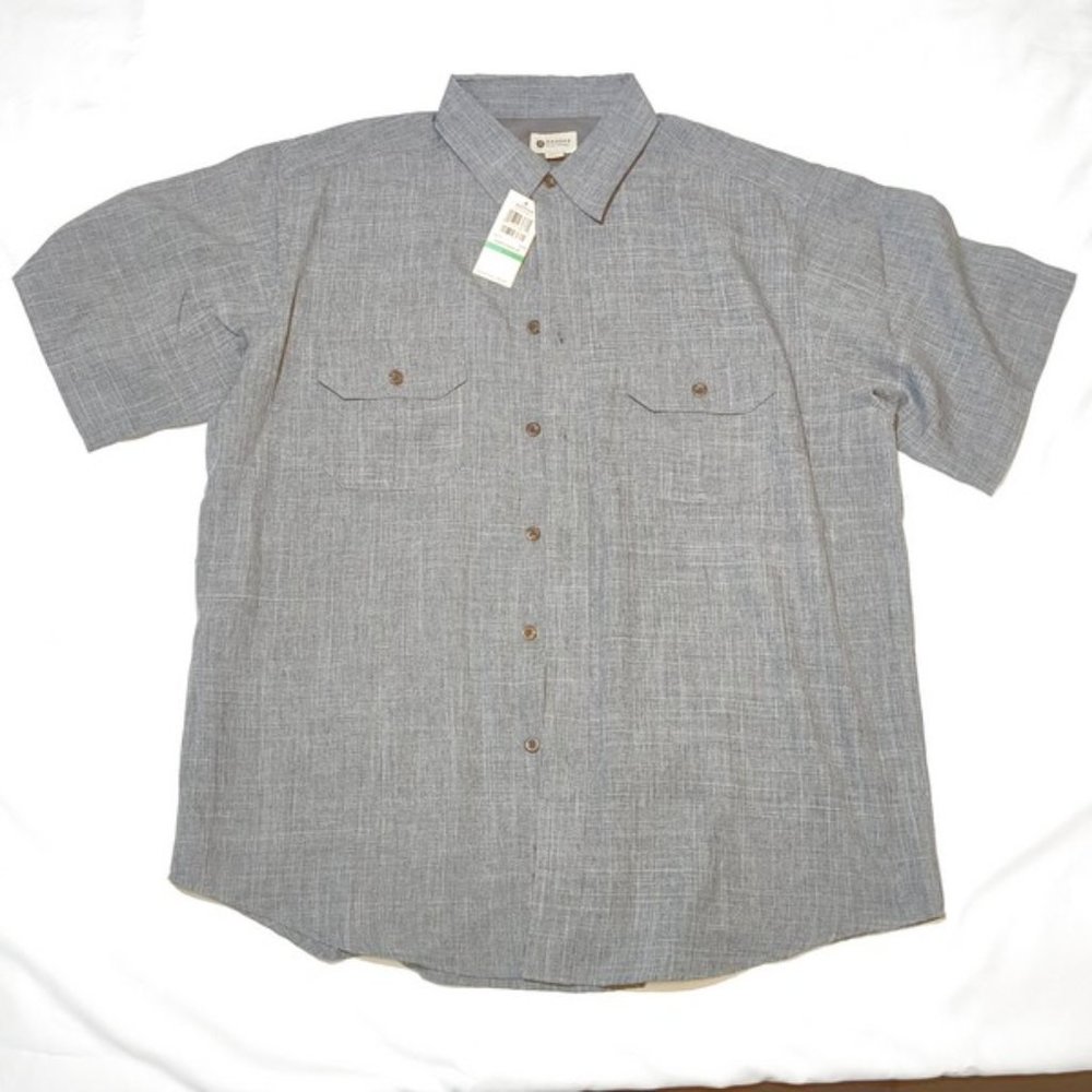 Haggar Men's Large Button Down Shirt Gray NWT